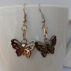 2/$10 or 4/$15 Mini Butterfly Earrings Silver Gray
